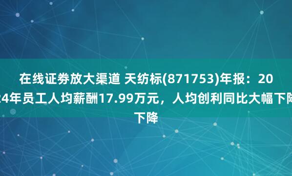 在线证劵放大渠道 天纺标(871753)年报：2024年员工人均薪酬17.99万元，人均创利同比大幅下降