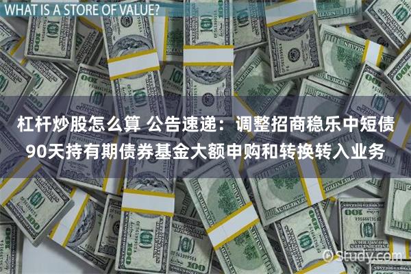 杠杆炒股怎么算 公告速递：调整招商稳乐中短债90天持有期债券基金大额申购和转换转入业务