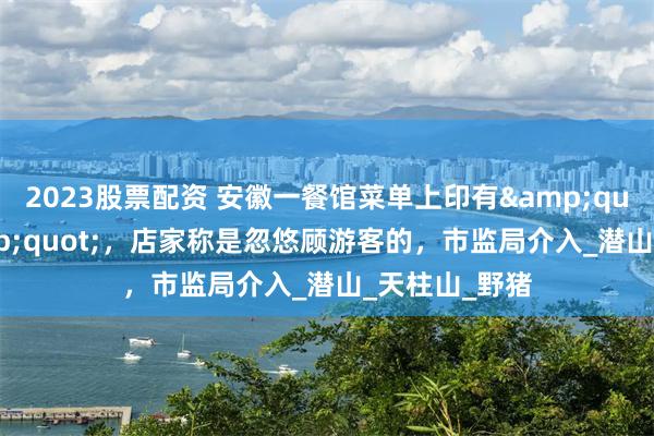 2023股票配资 安徽一餐馆菜单上印有&quot;野味&quot;，店家称是忽悠顾游客的，市监局介入_潜山_天柱山_野猪