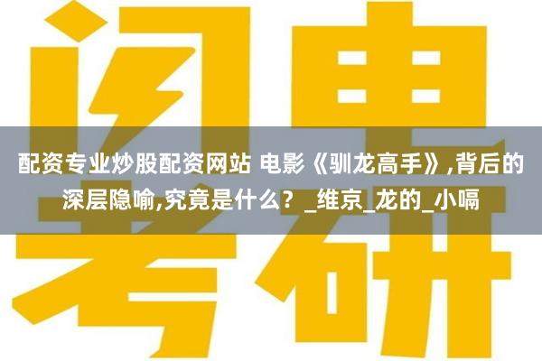 配资专业炒股配资网站 电影《驯龙高手》,背后的深层隐喻,究竟是什么？_维京_龙的_小嗝