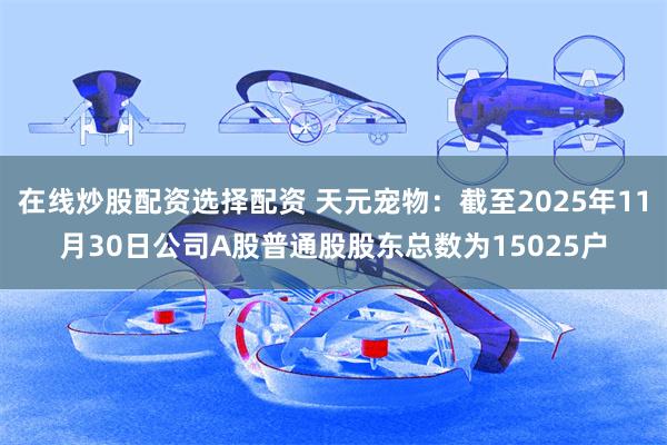 在线炒股配资选择配资 天元宠物：截至2025年11月30日公司A股普通股股东总数为15025户